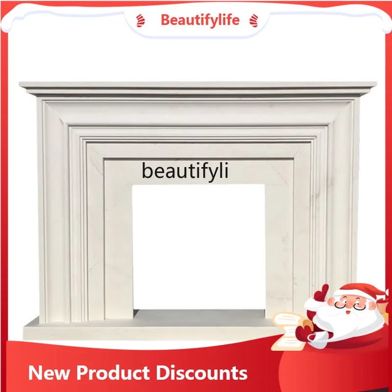 

X188 Marble, French Neoclassical Fireplace Simple American White Stone Fireplace Living Room Decorative Fireplace