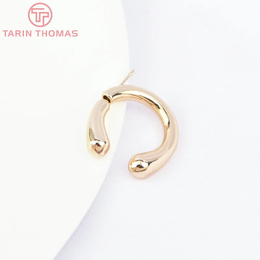 (7087) 2PCS 19x18MM 24K Gold Farbe Messing U Förmigen Stud Ohrringe Hohe Qualität Diy Schmuck Erkenntnisse zubehör Großhandel