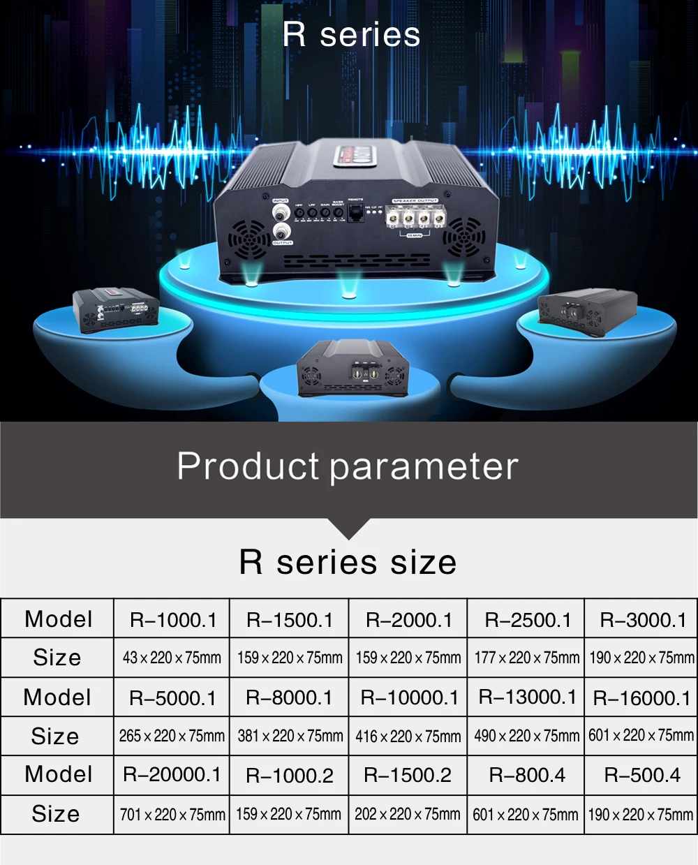 7500W Competition Subwoofer Korean Monoblock Class D High Power Car Amplifier Car Audio Amplifier