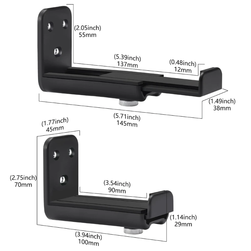 1 ชุดลำโพง Wall Mount Rack สำหรับ Soundbars ขยายความลึก Sound Bar Bracket 448F