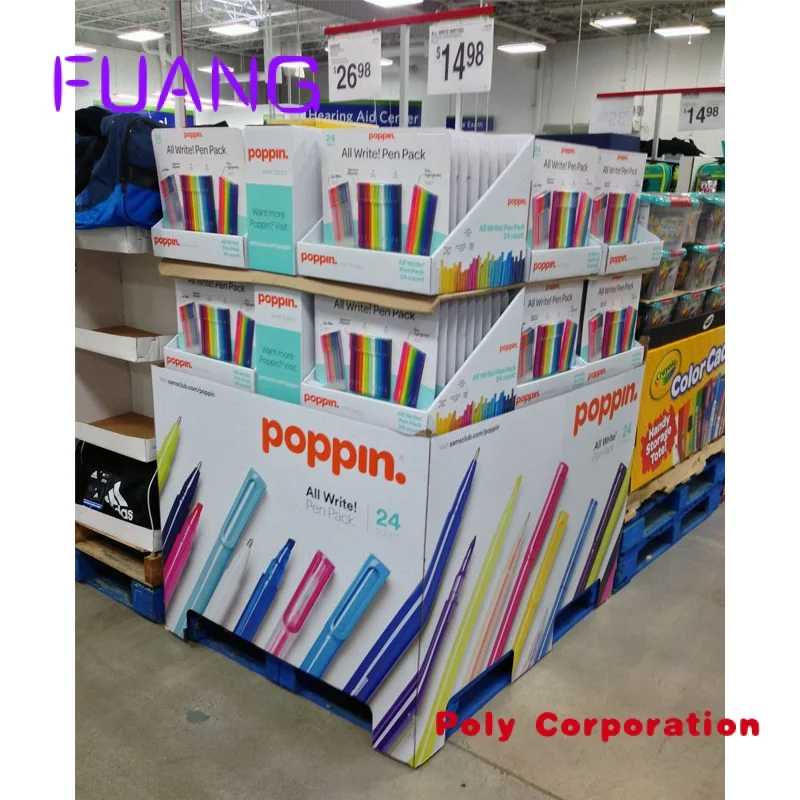 Papier haken Boden Display für Schreibwaren Shop Pappe Stift halter Display Rack Stift Display Stand