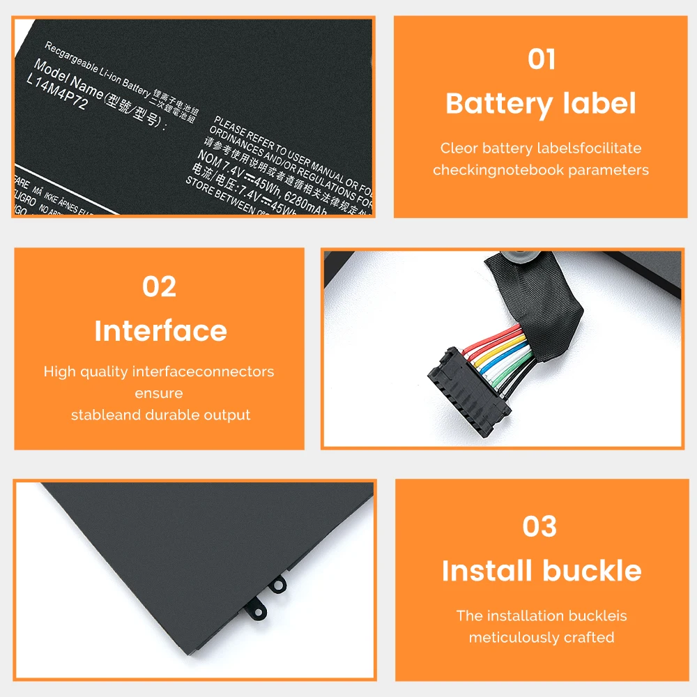 Batteria per Laptop muslimexayb 45WH per Lenovo Yoga 3 14 700 14ISK Series 3 14-IFI 3 14-ISE 6230mAh