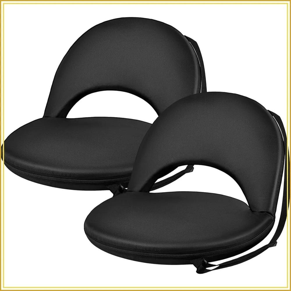 

Floor Chair, 6 Position Reclining Stadium Seats with Back Support, Portable Beach Chair for Outdoor Camping Picnic, 2 Pack