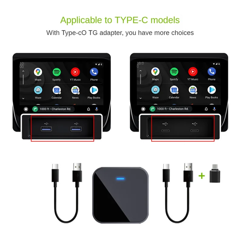 Neu - Für Carplay Adapter Auto Verkabelt Zu Wireless Smart Aibox Box Auto Interconnect Multifunktions Adapter Einfach Zu Bedienen, Schwarz,