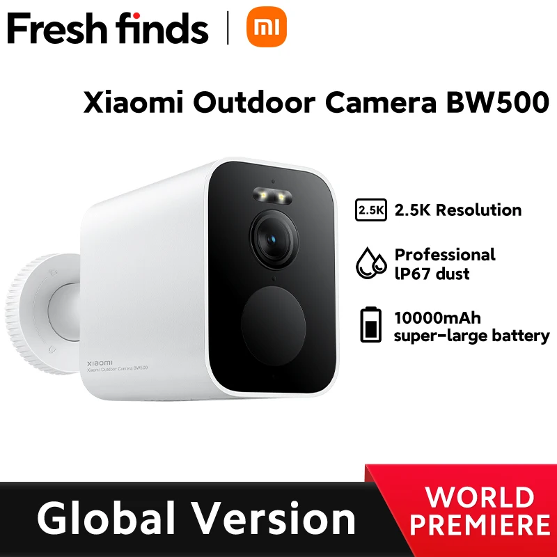 

【Fresh finds】Global Version Xiaomi Outdoor Camera BW500 2.5K Resolution 10000mAh Super-large Battery 8GB Onboard Storage IP 67