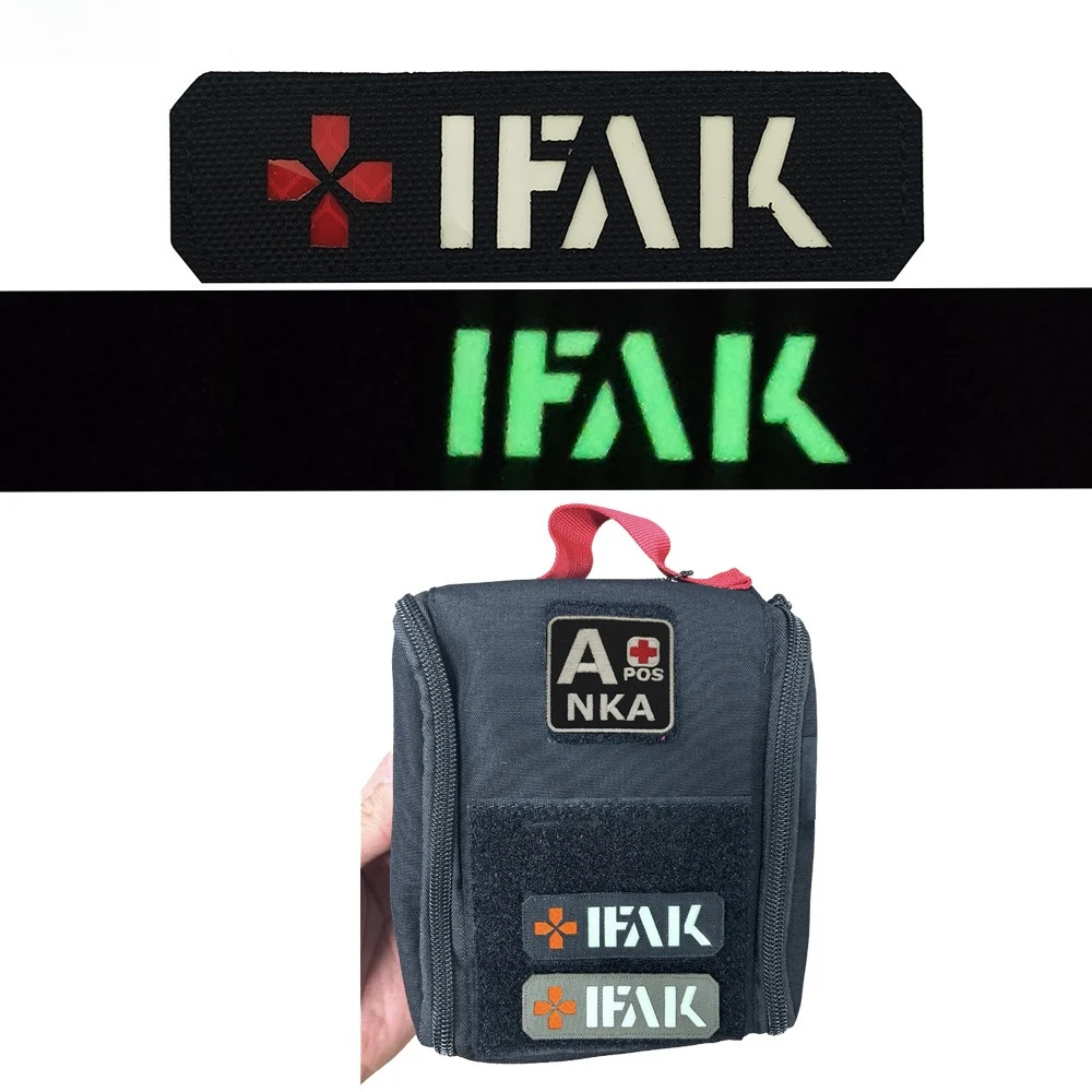 Reflective Cross Luminous IFAK Patch Medical Emergency Patches Backpack Decoration Patch on Clothing