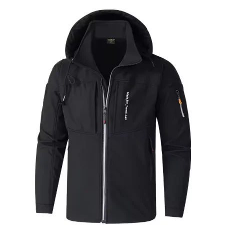 Autumn Winter Men's Mountain Ski Windbreaker Jackets Fashion Men Fleece Warm Waterproof Hooded Coats Men Reflective Night Jacket