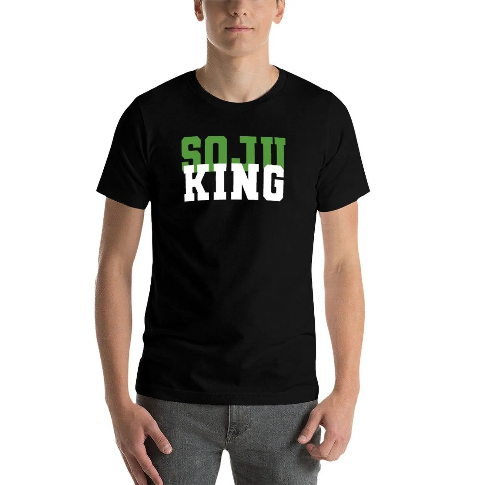 Soju King Hangul Korean Soju Kdrama K-pop T-Shirt słodkie ubrania męskie słodkie topy oversize czarne t shirty dla mężczyzn
