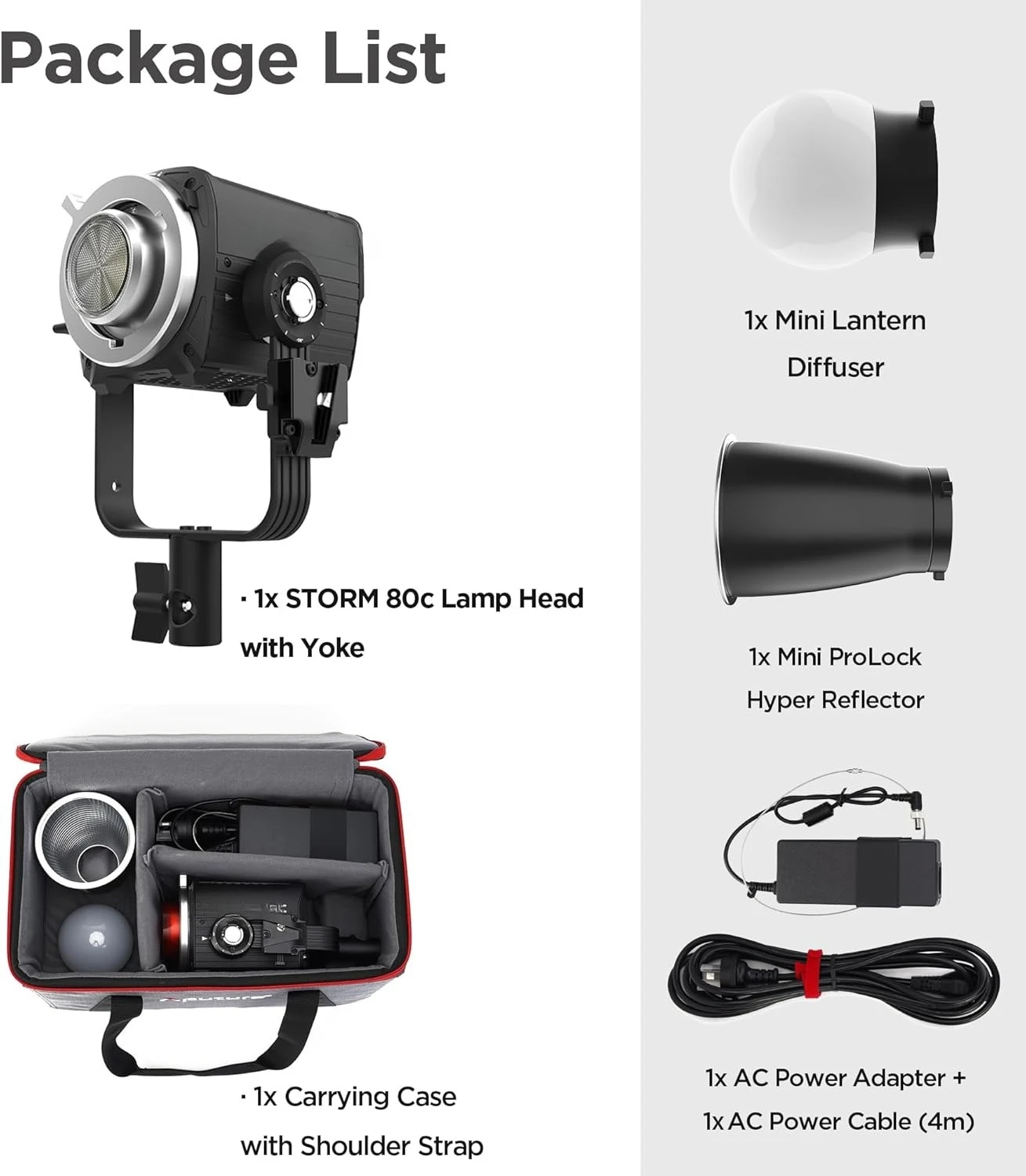 مصباح فيديو LED Storm 80c RGB - تركيبات مصدر نقطة الألوان الكاملة 80 وات، 20,185 Lux @1m، 1800K-20,000K، خلط الصمام الثنائي المتقدم، جديد #5