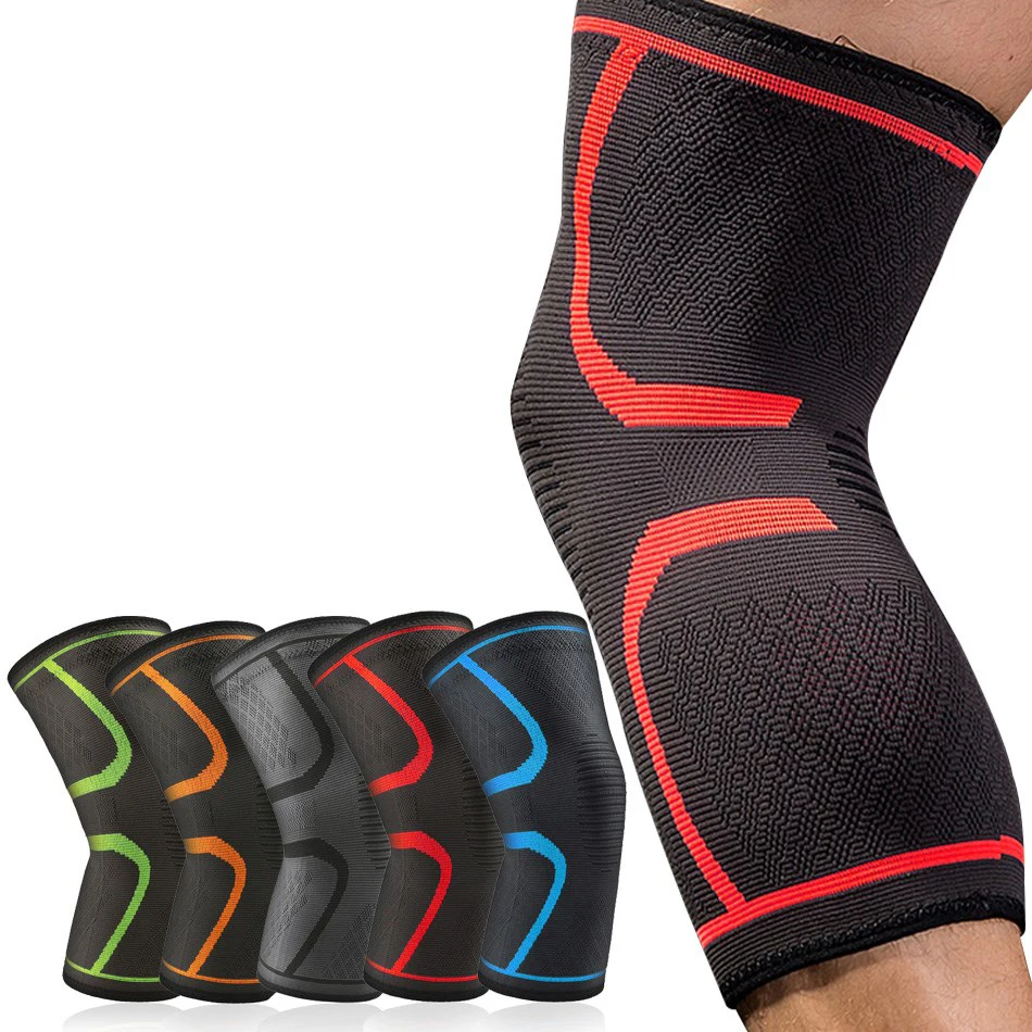 WOSWEIR 1 PC Elastic Knee Pads Nylon Sports Fitness Kneepad Fitness Gear Patella Brace Running Basketball Volleyball Support