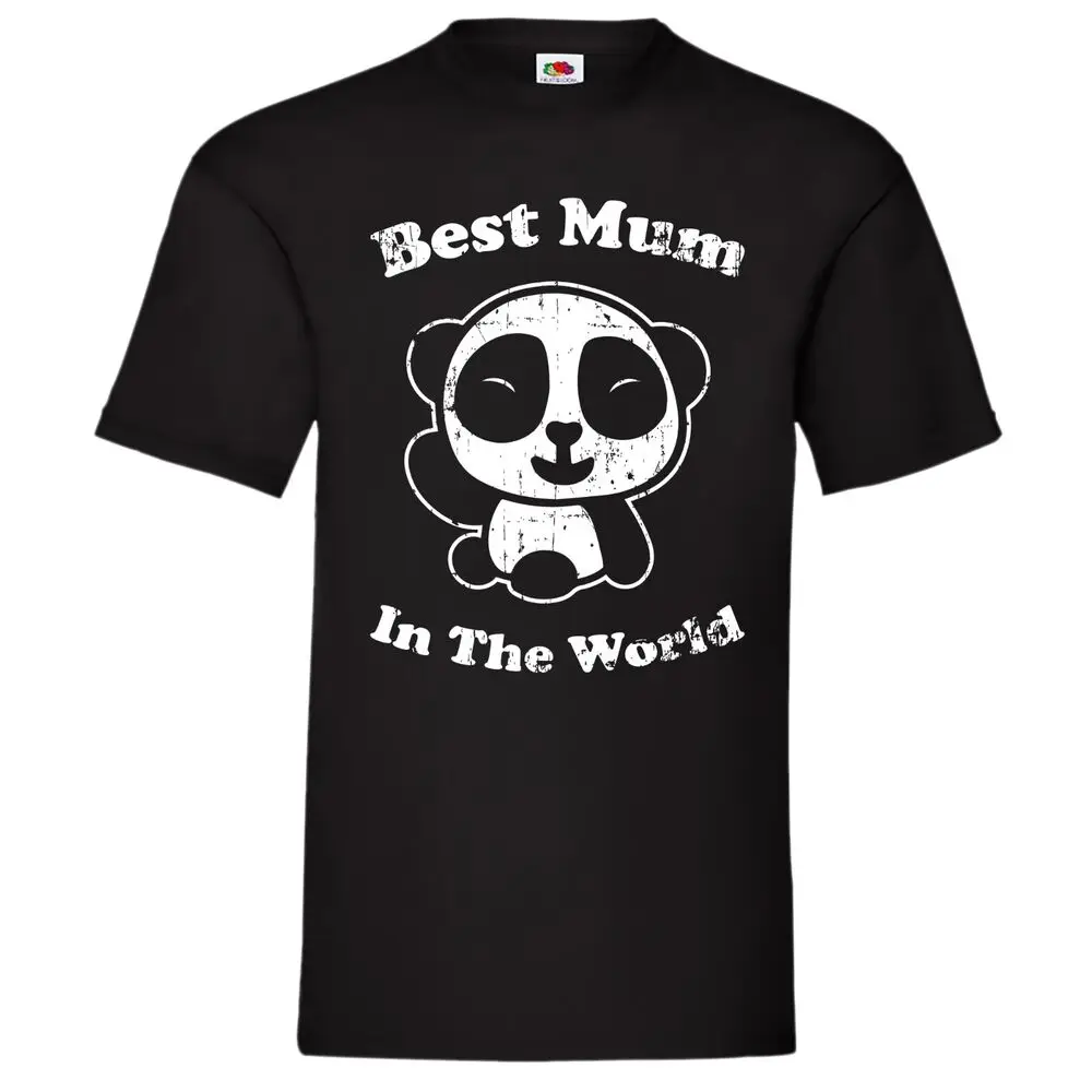 Best Mum In The World Cute Panda Fun T-Shirt Birthday Gift  High Quality 100%Cotton Short Sleeve