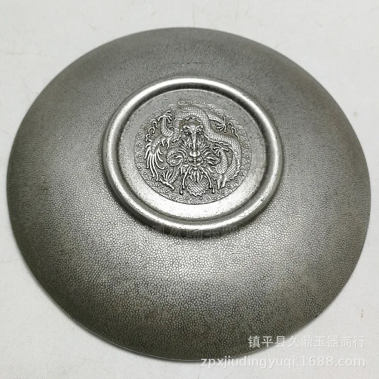 Antique miscellaneous Gushuanglong Fuzi silver jewelry plate Home curios