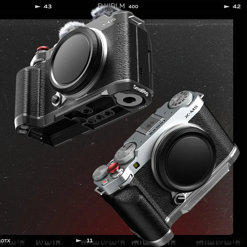 SmallRig Płyta montażowa w kształcie litery L z silikonowym uchwytem do FUJIFILM X-M5 Arca-Swiss Quick Release BasePlate wbudowane mocowanie na zimną stopkę — zdjęcie 6