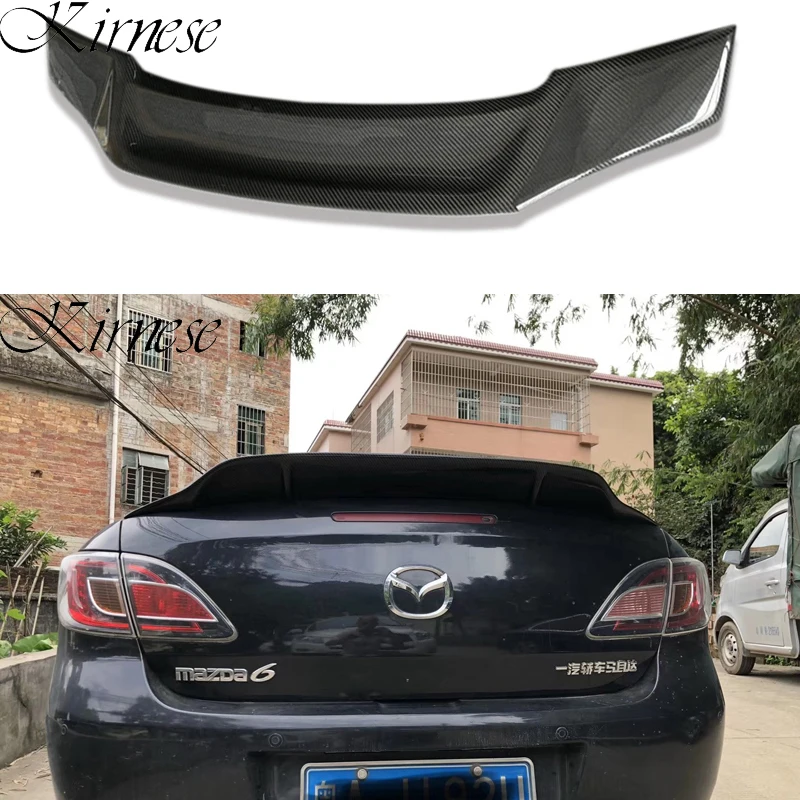 for Mazda 6 spoiler 2009 2010 2011 2012 2013 2014 2015 year glossy carbon fiber/FRP rear wing R style spoiler accessories