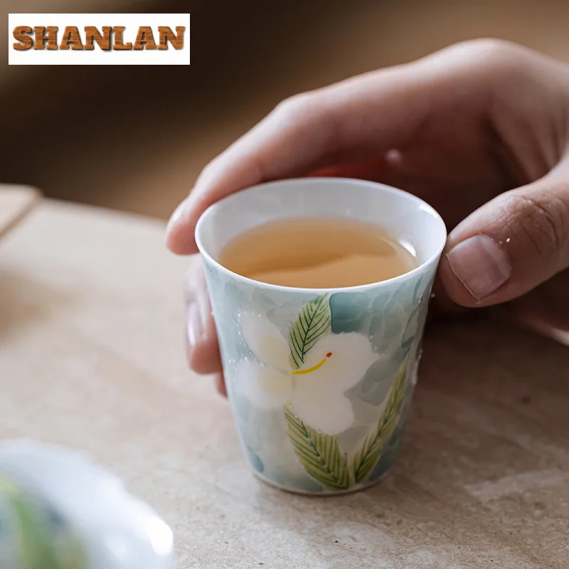 

41 мл ручная роспись ирисы, чайная чашка с прямым горлышком, древняя чайная чаша, набор чайных чашек, чайная чашка с ароматом, чашка Chazhan Master Cup, чайная посуда