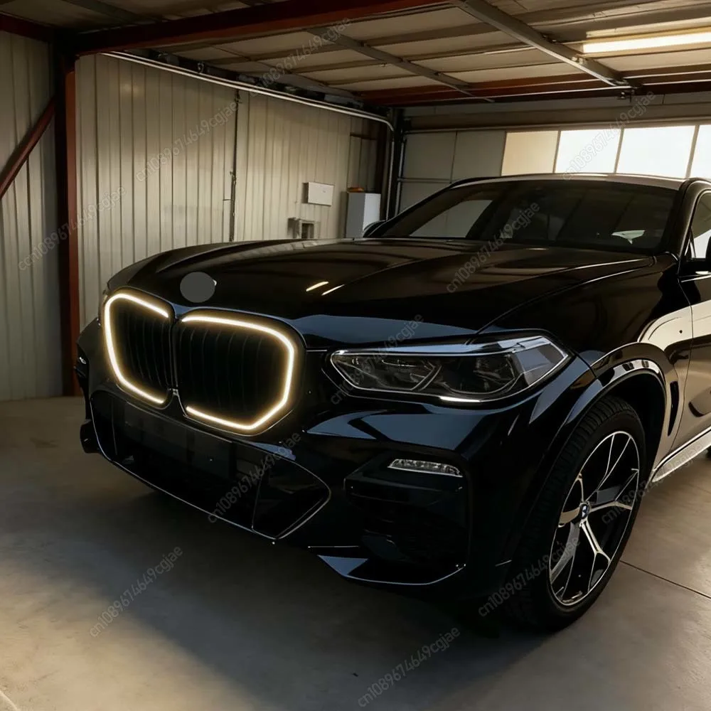 Car Front Bumper Racing Grills LED Single Line Glow Black Grill For BMW X5 G05 M50i M50d xDrive30d 40i 40d 45e Pre-LCI 2018-2023