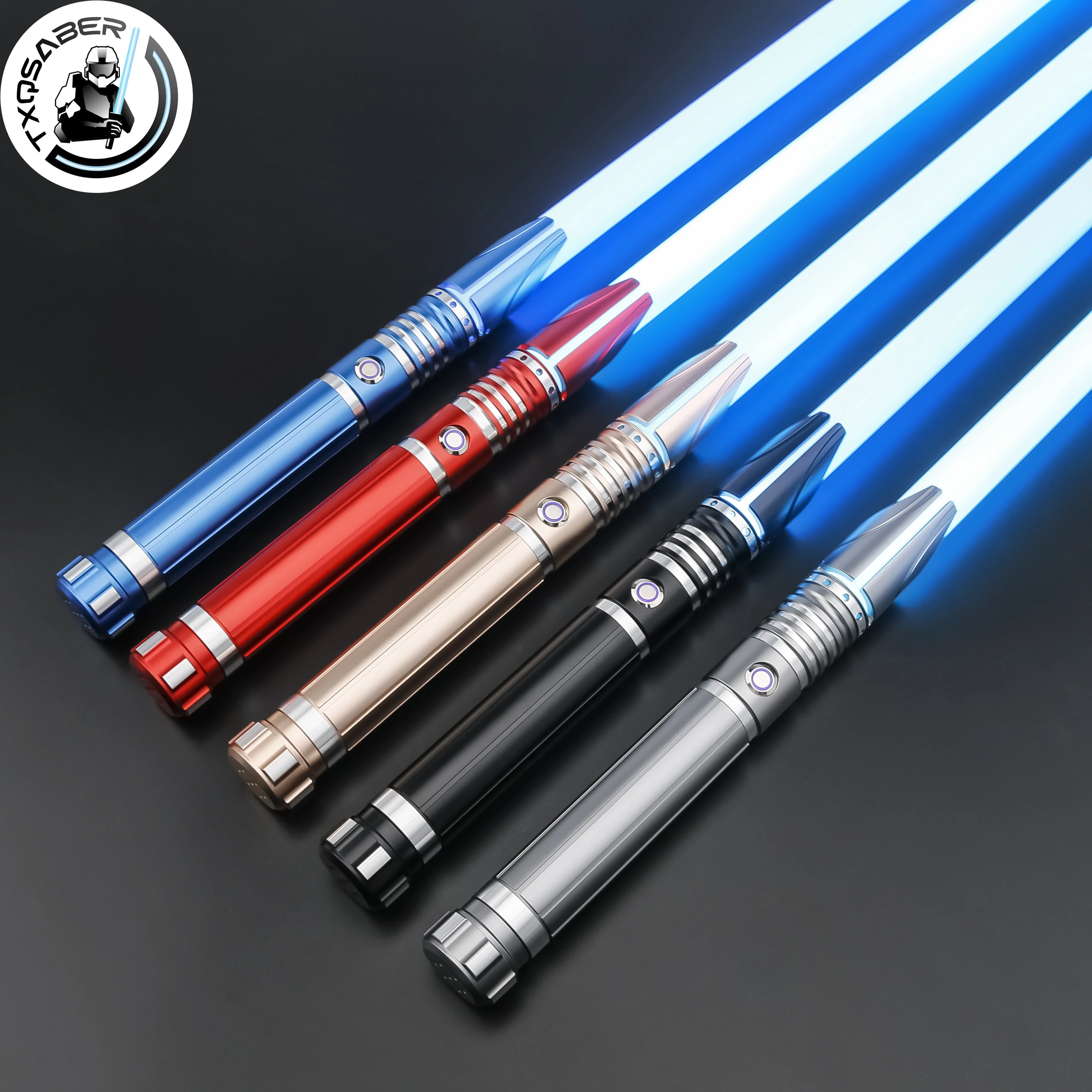 

TXQSABER Heavy Dueling RGB Lightsaber Neo Pixel Laser Sword Jedi Metal Hilt FOC Smooth Swing 12 Colors Changing Cosplay Toys