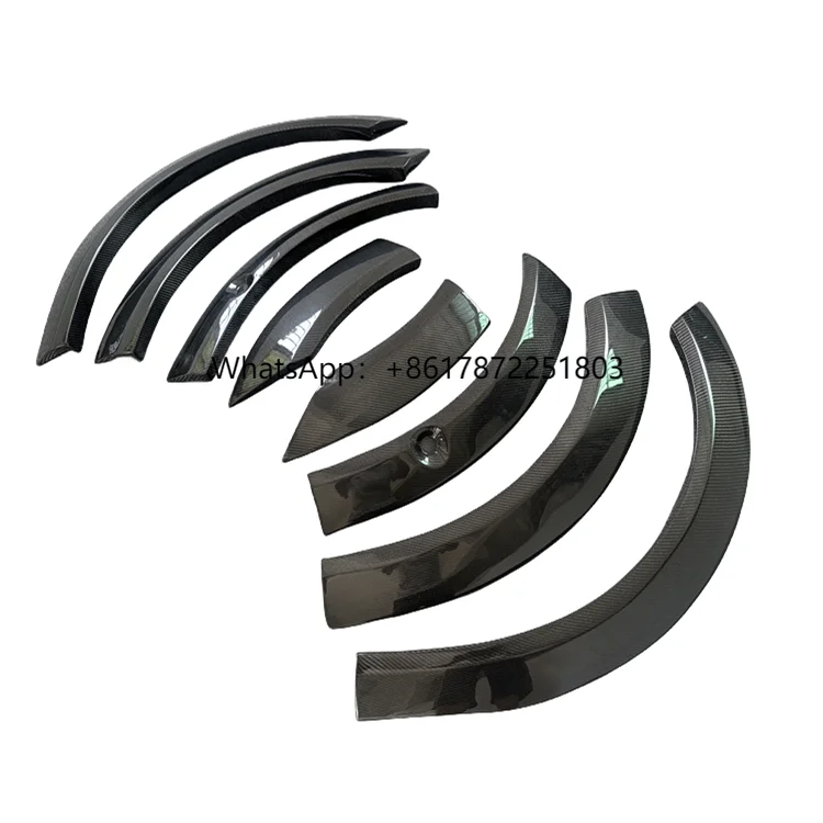 

Широкие крылья из углеродного волокна, колесные брови для модели X, комплект кузова, передняя губа, боковая юбка, задний диффузор