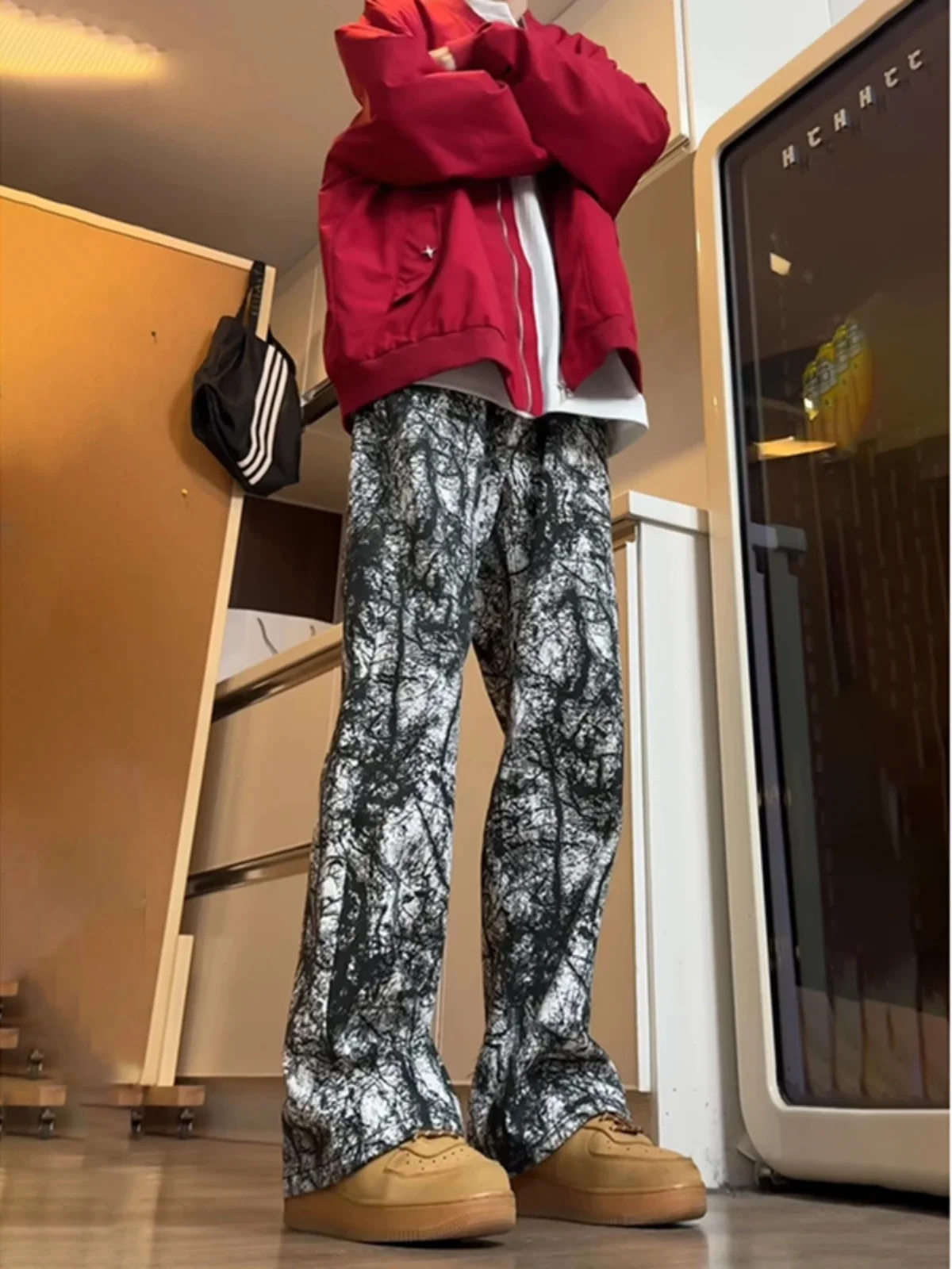 

Мужские джинсы American High Street Vibe с эффектом тай-дай, зауженные, с высокой талией, прямые, слегка расклешенные, весна-осень