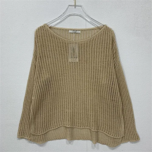 Vintage Handmade Hooked Floral Hollow out Sweater Long Sve V-Ne Spring Summer Cotton Blend Knitted n awl Coat