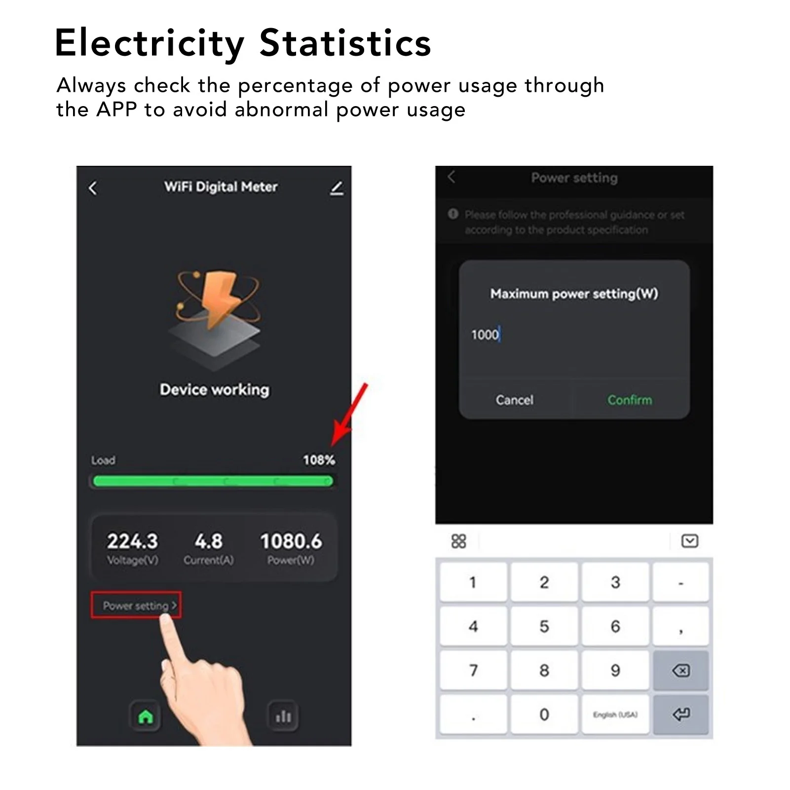 WIFI Smart Energy Meter WIFI Smart Energy Meter APP Real Time Power Consumption Monitor with 200A CT Clamp AC90‑250V