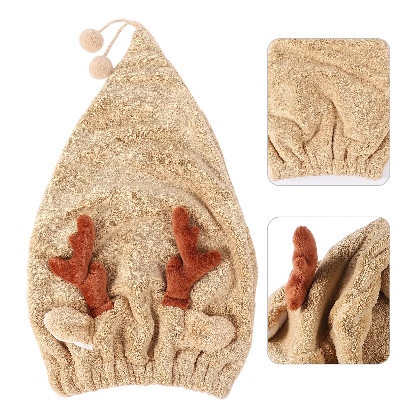 

Antler Hair Towel Christmas Fast Drying Cap Ultra Absorbent Superfine Fiber High Water Absorption Hair Dry Wraps