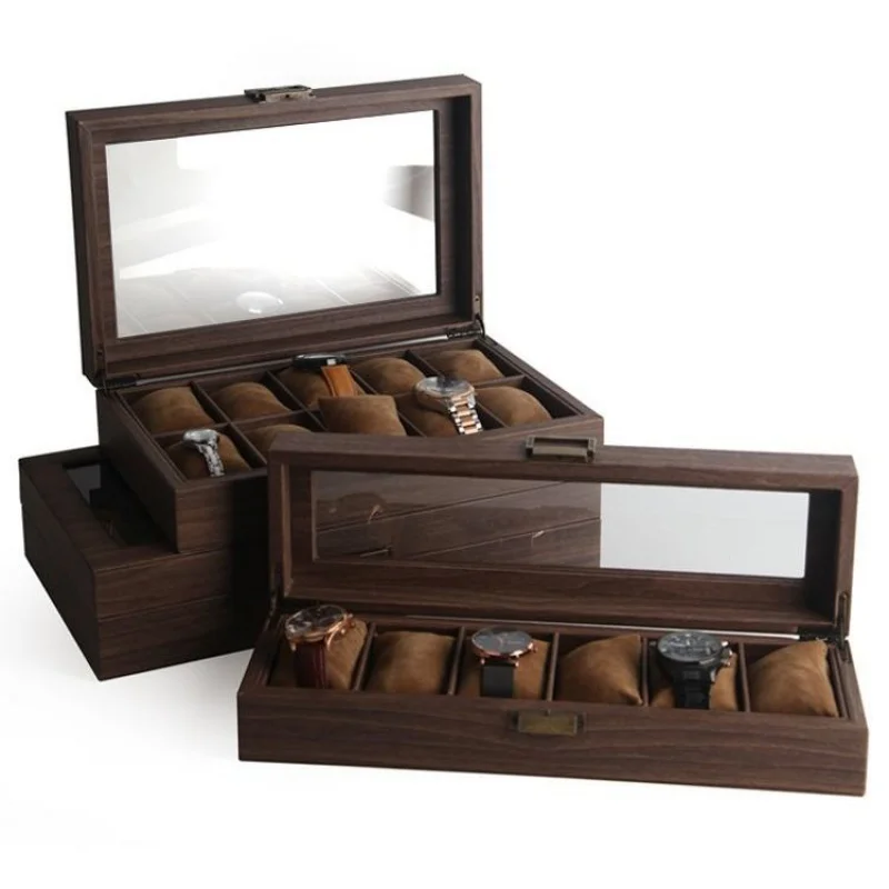 Watches Organizer Box 2 3 6 10 12 Grids Watch Organizers Luxury Wooden Watch Box 10 Slots Wood Holder Boxes For Men Women