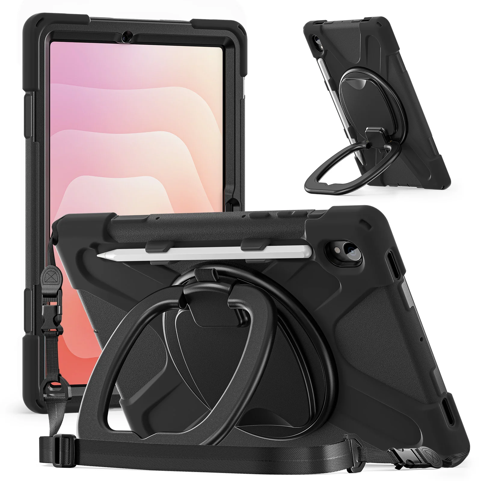 

Чехол-подставка с вращающейся ручкой на 360° для Samsung Galaxy Tab S11 2025 11,0 дюймов SM-X730 SM-X736 SM-X736B с плечевым ремнем
