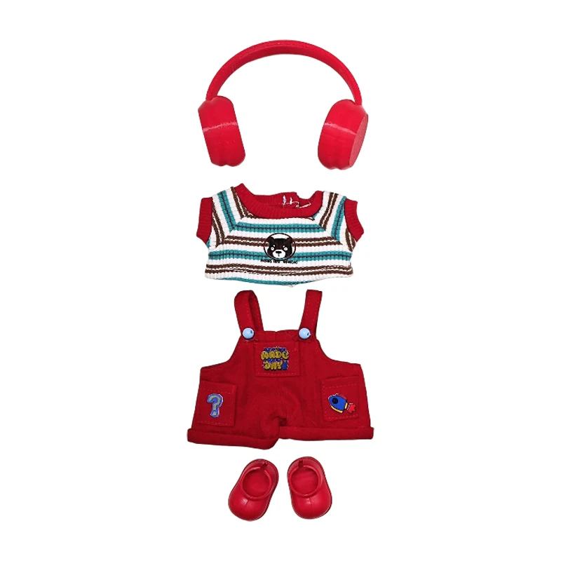 Labubu ตุ๊กตาแฟชั่นชุดเสื้อสีขาวน่ารักหมวกสัตว์ Overalls ตุ๊กตาเสื้อผ้าอุปกรณ์เสริมของขวัญสําหรับตุ๊กตา 17 ซม