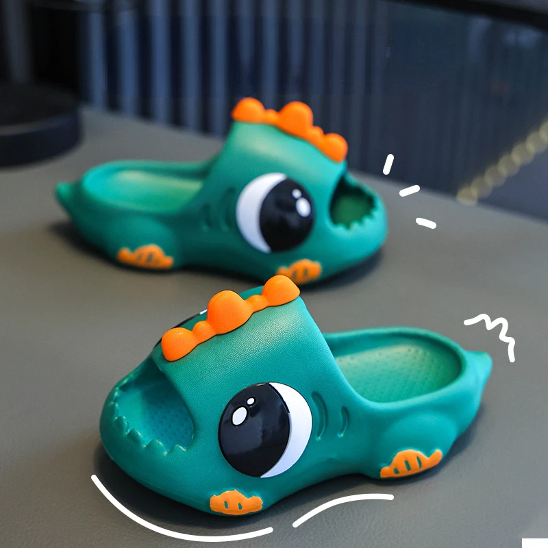 Cute Cartoon Summer Kids Slides Soft Bottom Anti Slip Flip Flops Indoor Children Bathroom Slippers Boys Girls Comfort Home Shoes