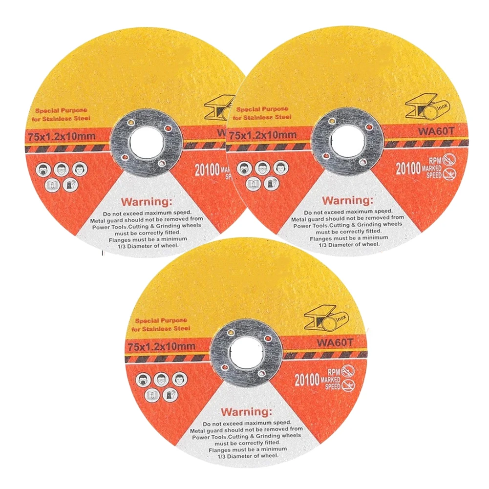 3pcs 75mm Circular Resin Saw Blade Grinding Wheel Cutting Disc Polishing Disc For Angle Grinderv Power Tools Accessory 3inches