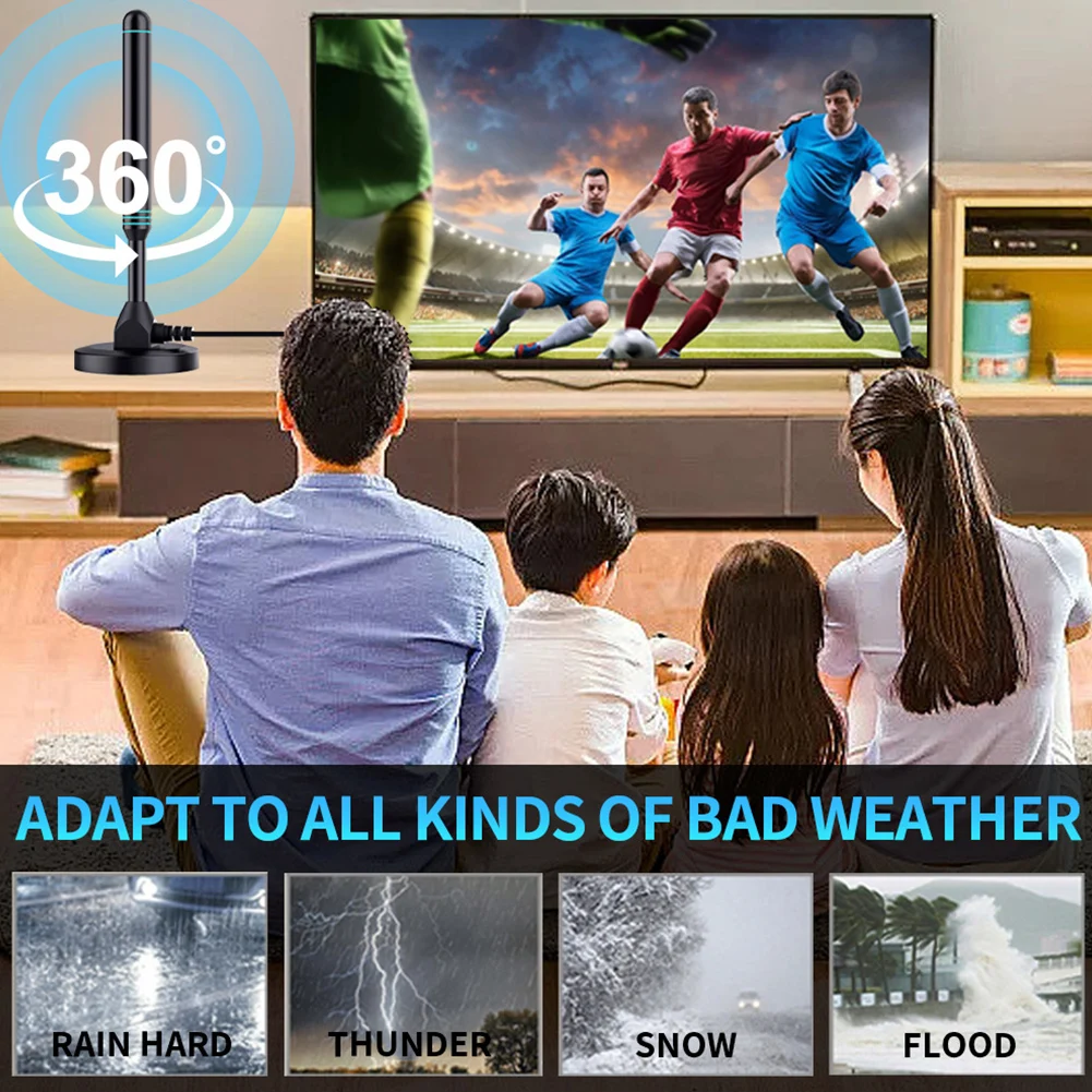 

4K/1080P HD Digital TV Antenna Magnetic Base 480+ Miles Indoor Outdoor Antenna VHF UHF Digital HD Aerial for DVB-T2 TV HDTV