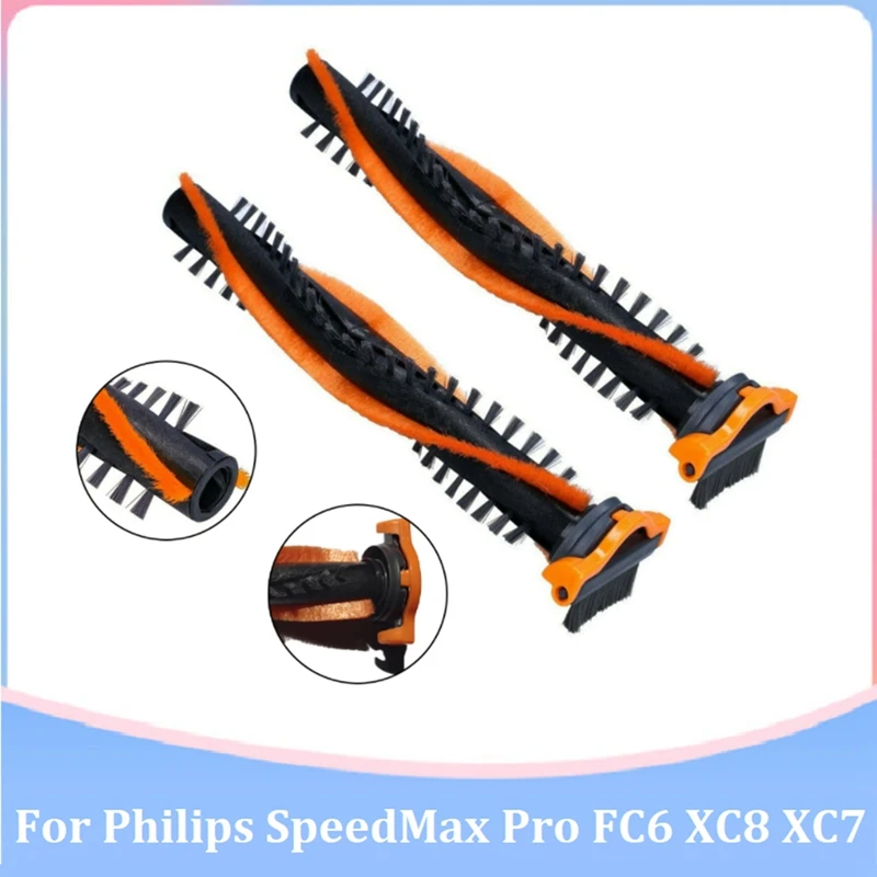 Y21A 2PCS Roller Brush for Philips SpeedMax Pro FC6 XC8 XC7 FC6822 FC6823 FXC8043 XC8045 XC704301 XC704101 Vacuum Cleaner