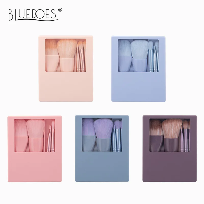 

Mini Makeup Brush Set With Mirror Travel, Soft Bristle Powder Eye Shadow Brush, Portable Cosmetics Storage Box