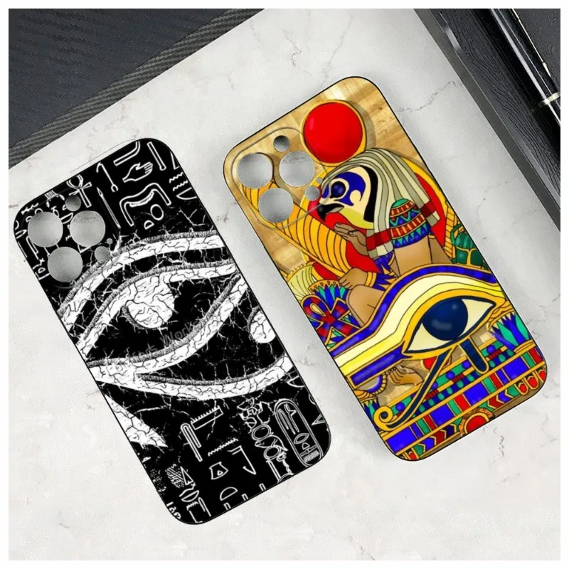 Sacred Eye of Horus Egypt Pharaoh Phone Case for Iphone 15 14 12 11 13 Pro Max XR 7 8 14 15 Plus Soft Ancient Art Phone Covers