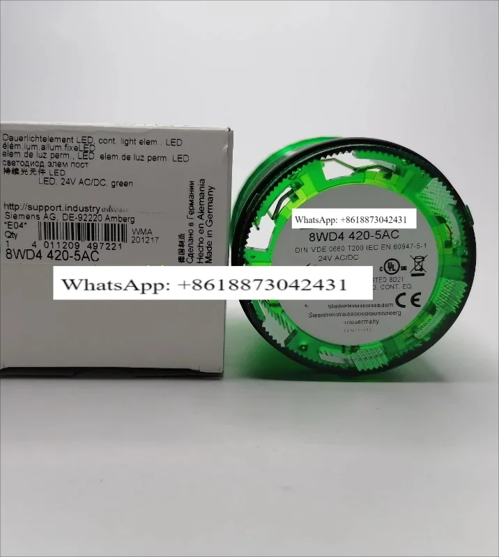 

Оригинальное сигнальное устройство, постоянный свет L-ED, зеленый, 24 В переменного/постоянного тока 8WD4420-5AC