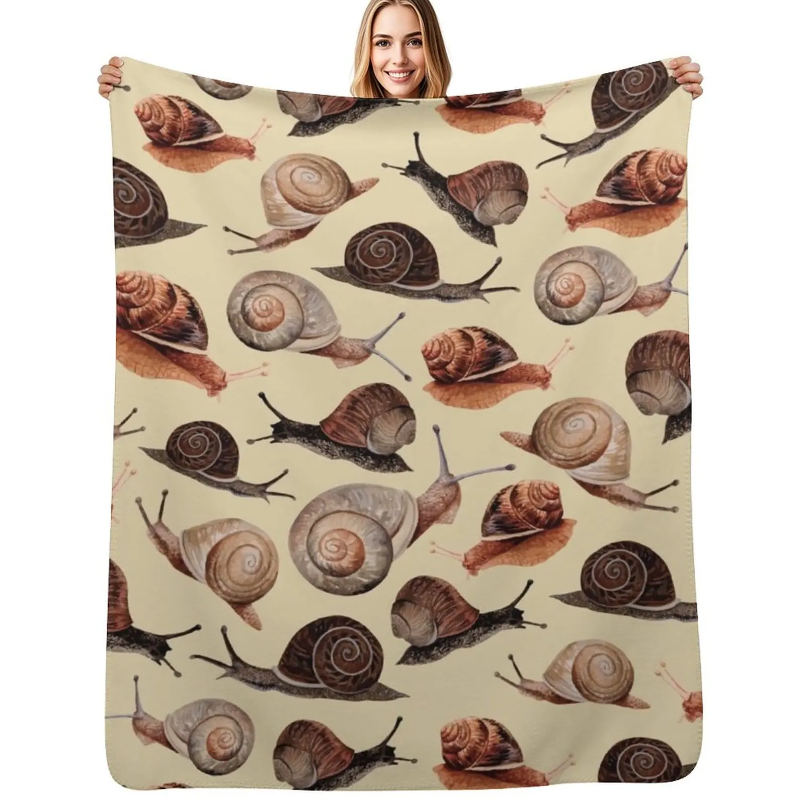 A Slew of Snails Throw Blanket warm winter decorative Beach Decoratives Flannels christmas gifts Blankets