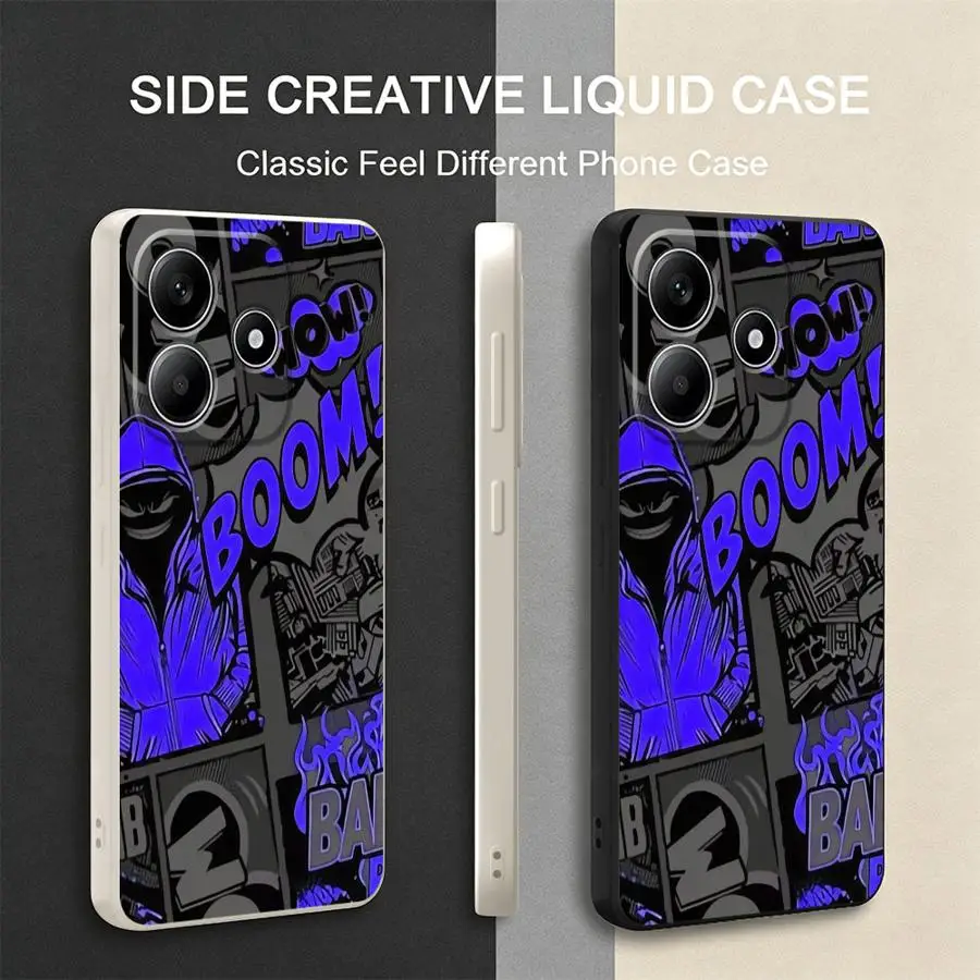 Graffiti Blue Comic Print Case - đánh giá và giá Lanyard Anime Logo