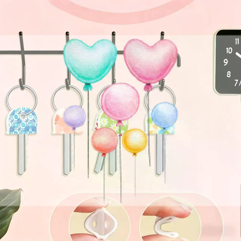 6Pcs Silicone Key Identifier,Round Flower Line Pattern,Non Slip Key Protective Cover,Durable Key Chain Accessory For Household