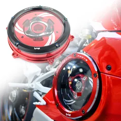 CNC Motorcycle Clear Clutch Cover Protection Guard Pressure Plate For DUCATI PANIGALE V4 S SPECIALE STREETFIGHTER V4 Engine Part