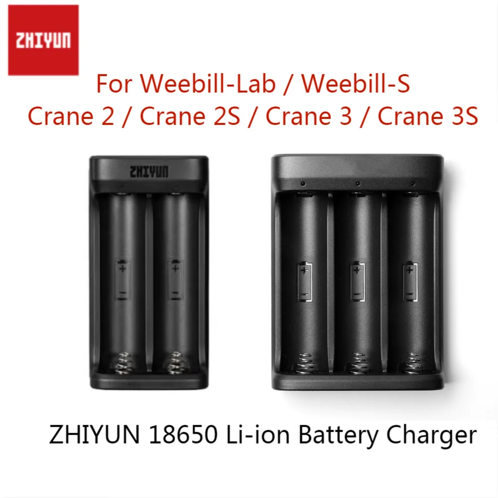 Zhiyun-バッテリー充電器2または3スロット,18650個のバッテリー用のスペアパーツ,黒い色のスタビライザー,タイプc,18650