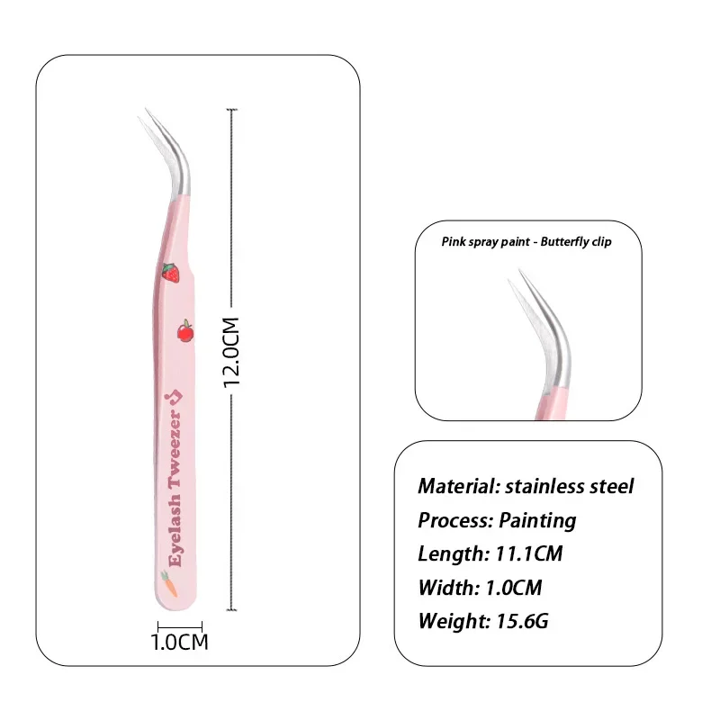 6 tipi pinzette per ciglia finte pinzette antistatiche in acciaio inossidabile striscia curva 3D ciglia estensione pinzette strumenti per il trucco prodotto