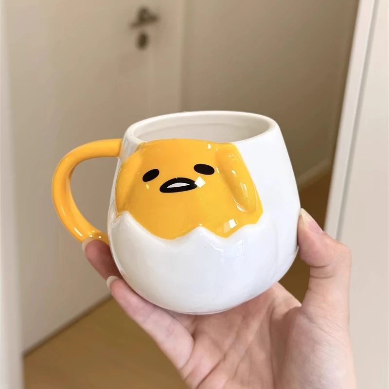 Gudetama Yolk Mug Gift Action Figure Dolls Toys Lazy Egg Cup about 475ml Cute Kids Mug Christmas Gift for Children