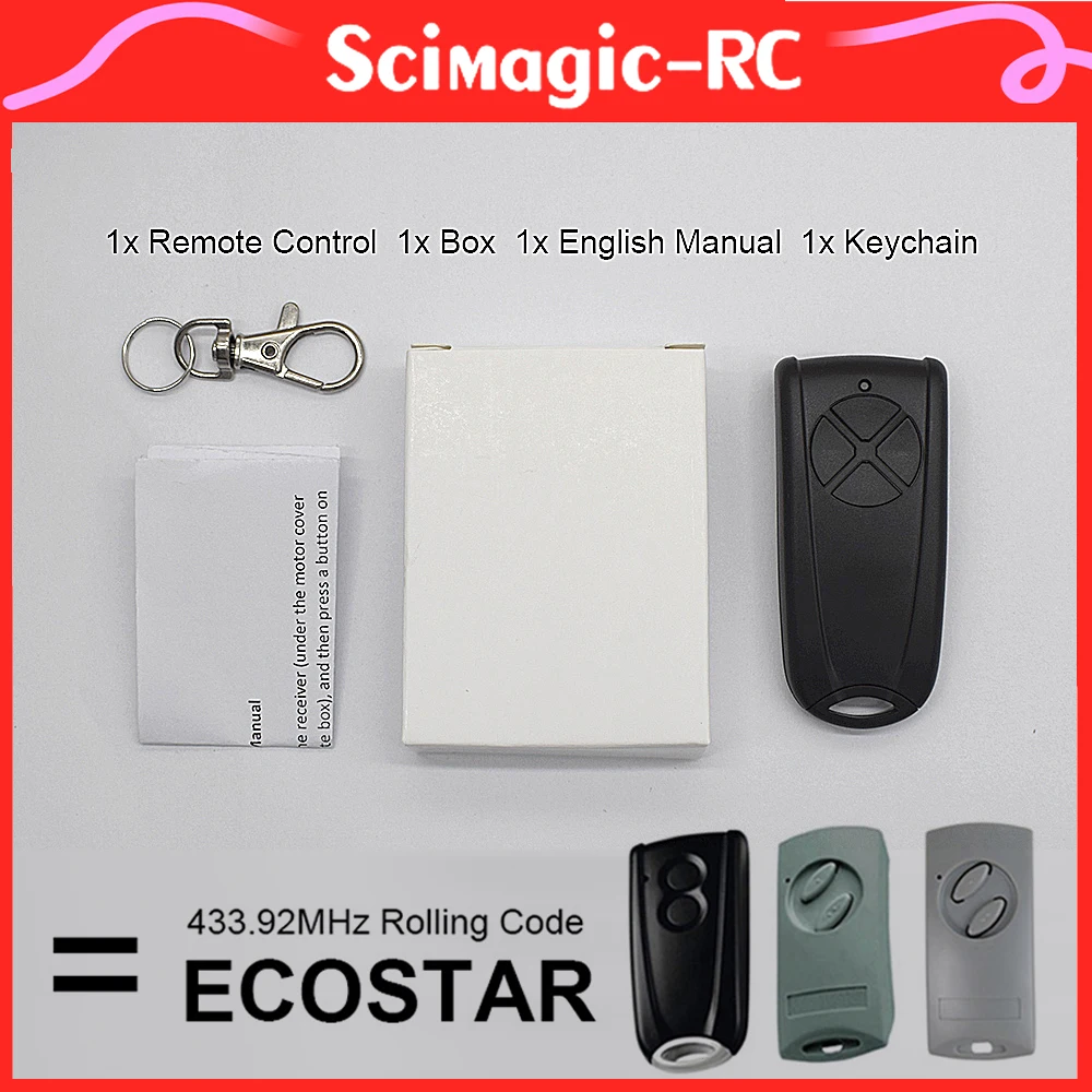 1-3pcs HORMANN ECOSTAR RSC2 RSE2 RSC2-433 RSE2-433 433.92MHz Rolling Code Garage Remote Control Command Controller Transmitter