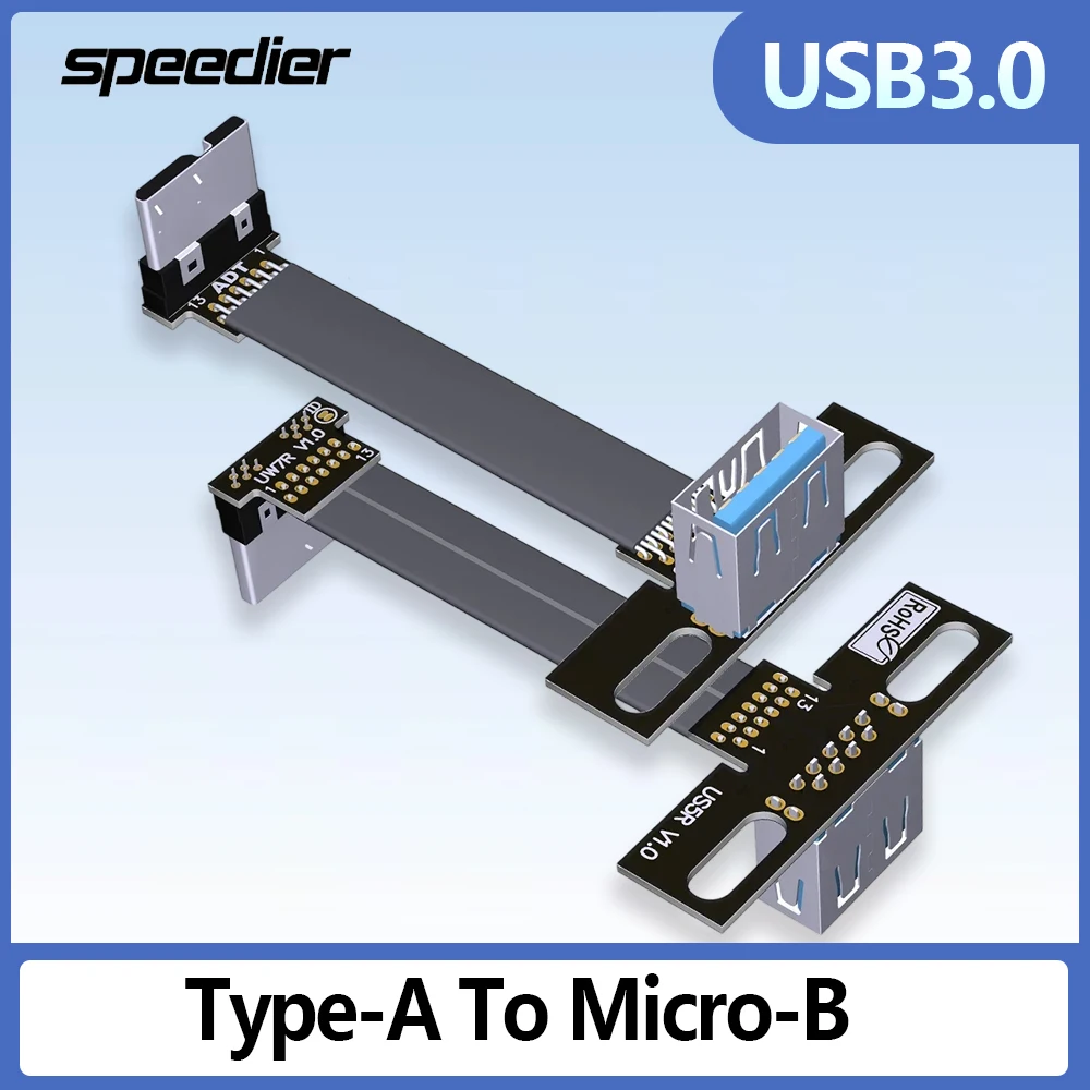 

FFC Type-A To Micro USB 3.0 Extension Ribbon Cable 90 OTG Slim Flat Flexible FPC Charge FPV Brushless Handheld Gimbal Monitor