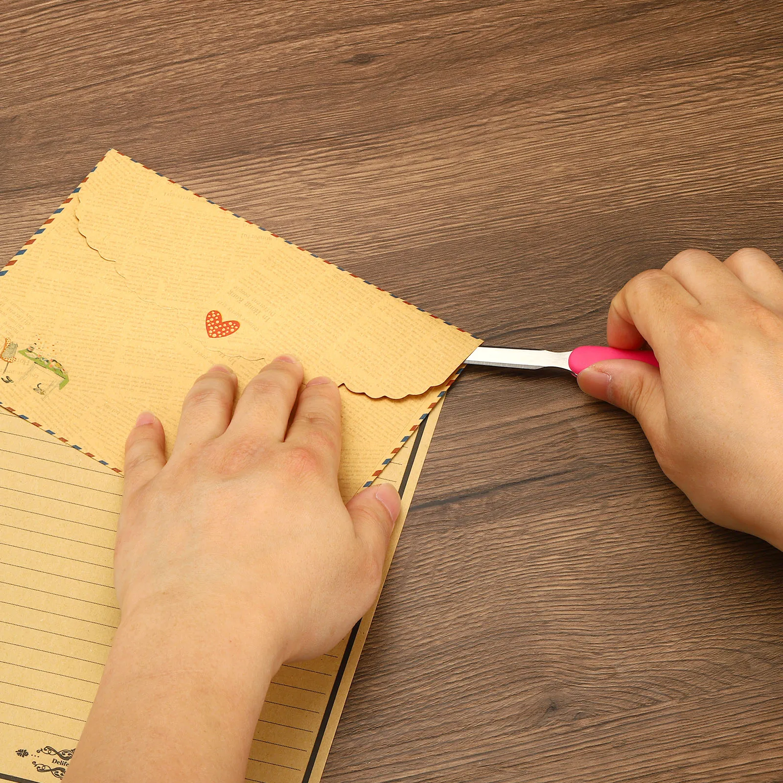 2Pcs Letter Opener Knife Stainless Steel Lightweight Handle Express Package Cutter Envelope Mail Opener for Parcel Box Open