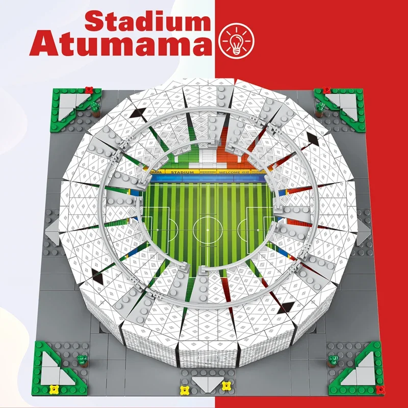 Football Field Assembled Building Blocks, Sports Stadium, Children to develop intelligence Toys, Fans Gift, New, 2024