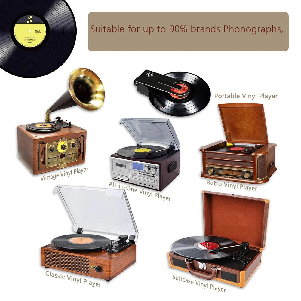 เครื่องเล่นเข็มเปลี่ยน,5 Pack Turntable เปลี่ยนเข็มสําหรับเครื่องเล่นแผ่นเสียงไวนิล LP Phonograph,