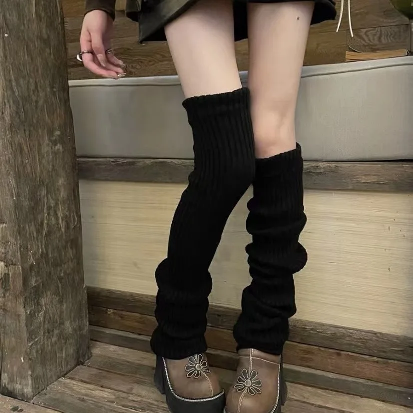 Over Knee Leg Warmer Lengthened 70cm JK Uniform Long Socks Lolita Knitted Boot Socks Pile Up Socks Foot Warming Cover