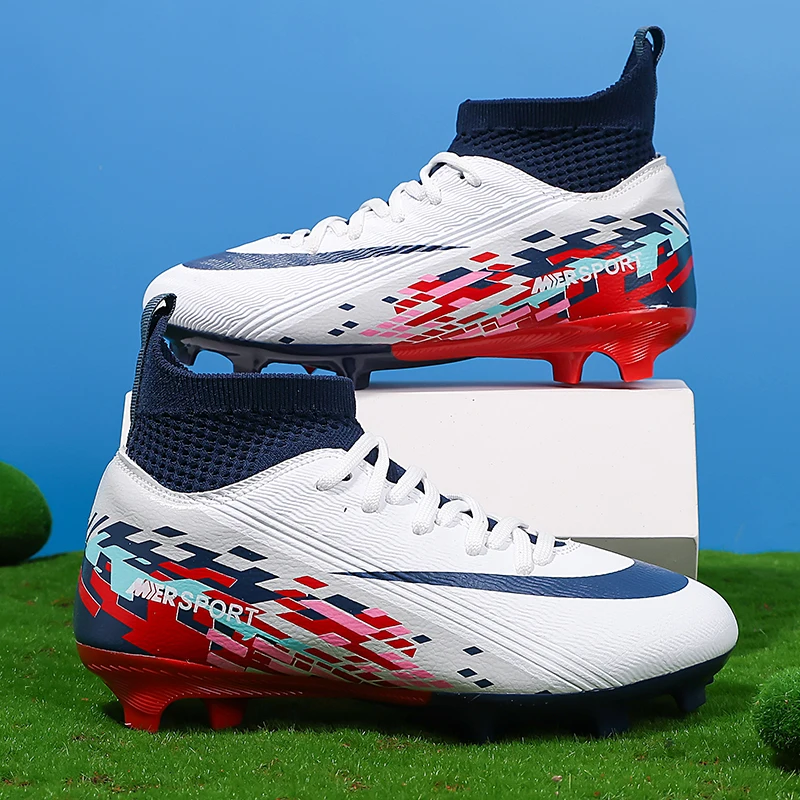 Soccer Cleats for boys grils Turf Indoor Soccer Shoes Unisex High Ankle AG TF Football Boots Youth Baseball Rugby Training Shoes